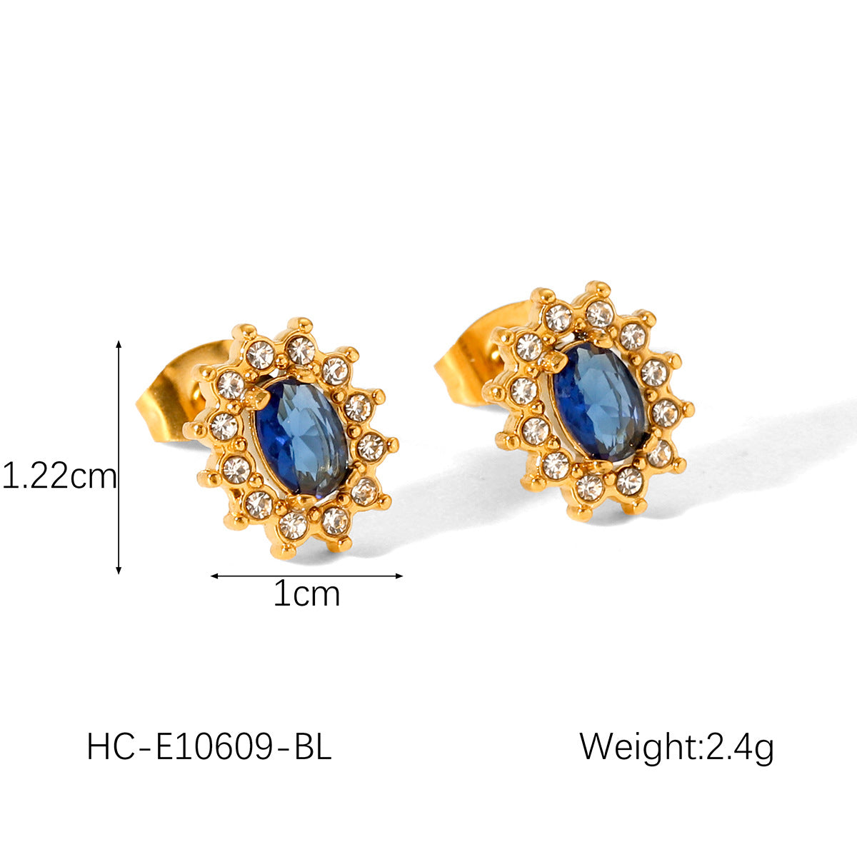 Ins Style Stainless Steel Bow Earrings Inlaid Zircon Earrings Female Titanium Steel 18K Gold-Plated Earrings