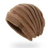 Leather Label Knitted Hat Warm Hat For Men And Women by Inlyline