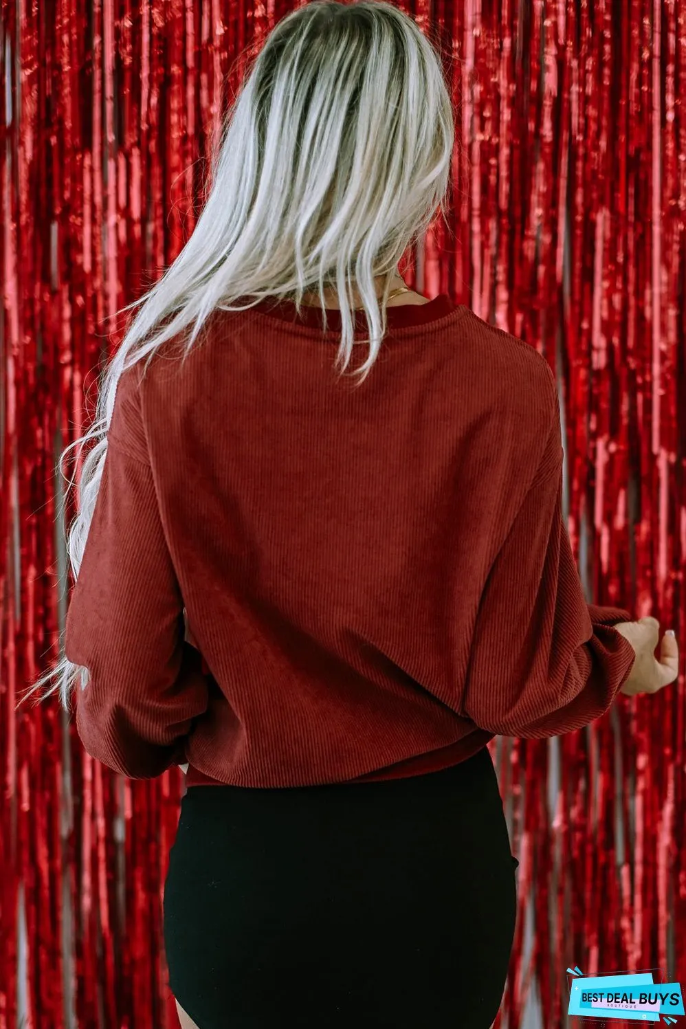 XOXO Heart Graphic Corded Sweatshirt