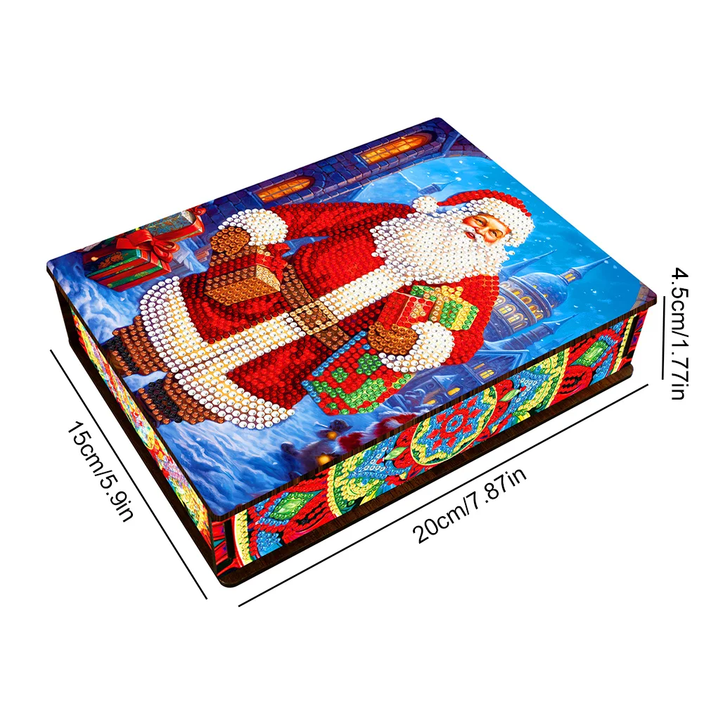 DIY Xmas Santa Diamond Painting Jewelry Storage Box DIY Special Shaped Drill Case