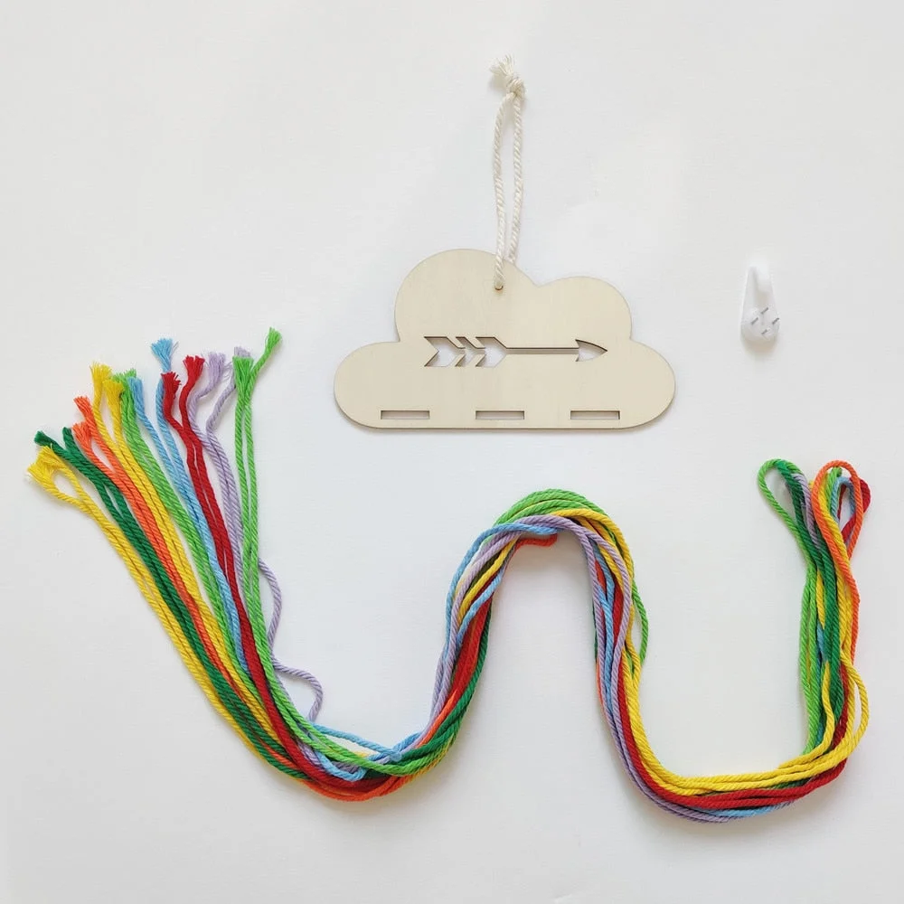 INS Nordic Wooden Cloud Baby Hair Clips Holder Princess Girls Hairpin Hairband Storage Pendant Jewelry Organizer Wall Ornaments