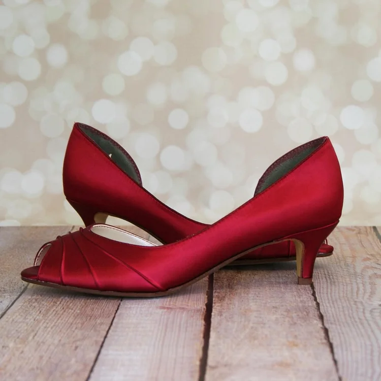 Women's Cute Red Peep Toe Stiletto  Heels Pumps |FSJ Shoes