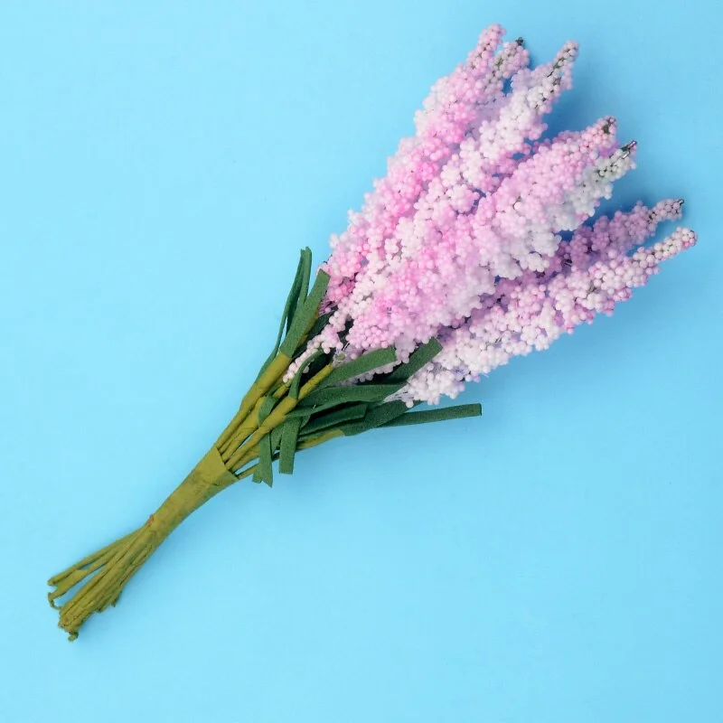 10pcs Cheap Artificial Mini Lavender Foam Flower Bouquet For Wedding Flower Decoration Scrapbooking DIY Wreath Fake Rose Flowers