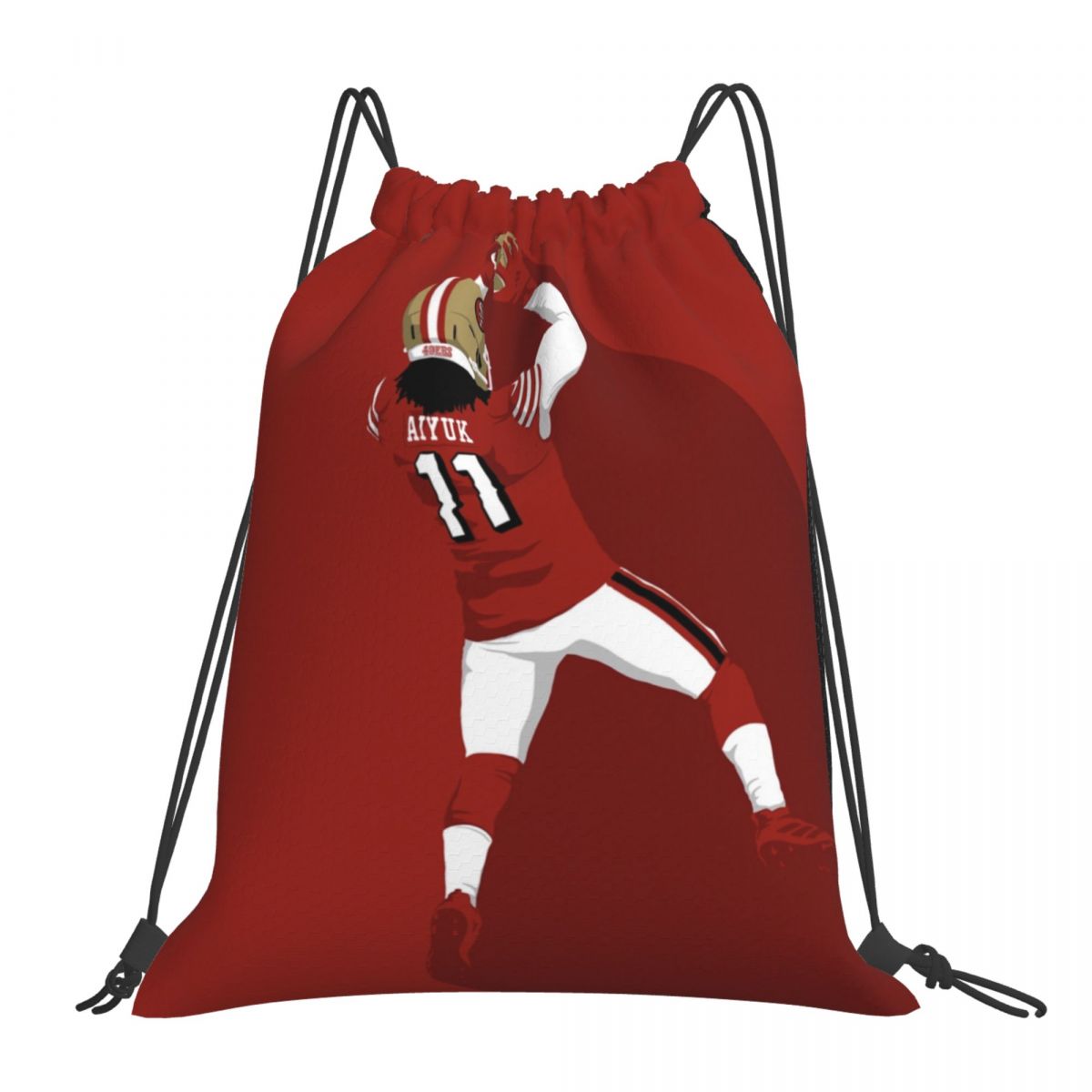 San Francisco 49ers Brandon Aiyuk Graphic Unisex Drawstring Backpack Bag Travel Sackpack