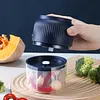 Electric Garlic Chopper 300ML Portable Cordless Mini Food Processor Rechargeable Vegetable Chopper Blender for Nuts Chili Onion Minced Meat and Spices