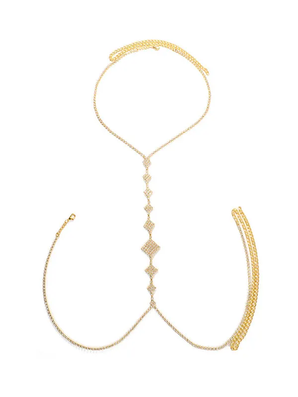 Rhinestone Rhombus Body Chain Accessories