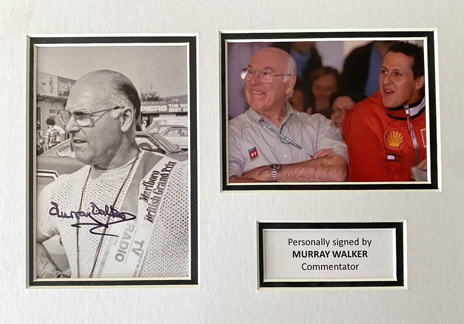 Murray Walker Genuine Hand Signed Photo Poster painting In A4 Display, F1, 7