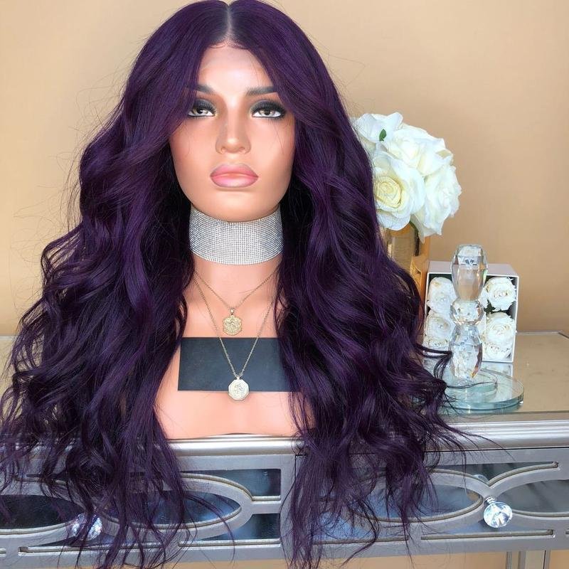 Purple Glamorous Natural Long Wig