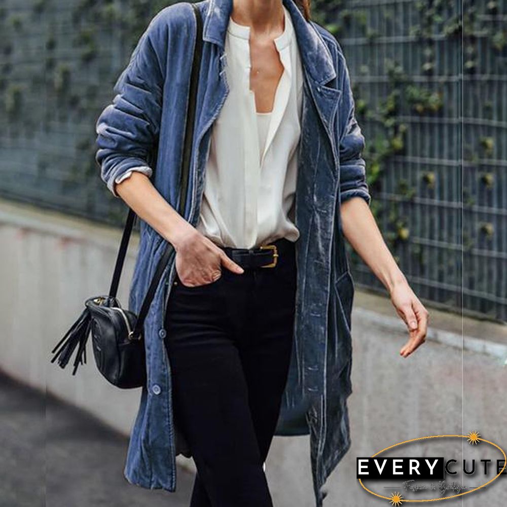 Fashion Solid Color Loose Coats