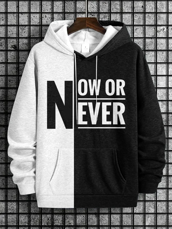 Men's Now Or Never Art Print Hooded Sweatshirt