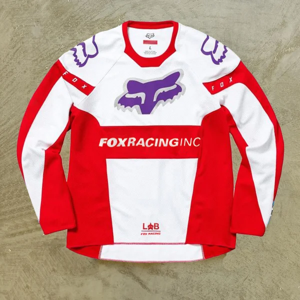  Stylish Racing-Inspired Long Sleeve Jersey for Active Enthusiasts / DarkAcademias /Darkacademias