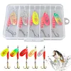 5pcs Metal Spoon Spinner Fishing Lure with Tackle Box Fishing Wobblers Hard Bait