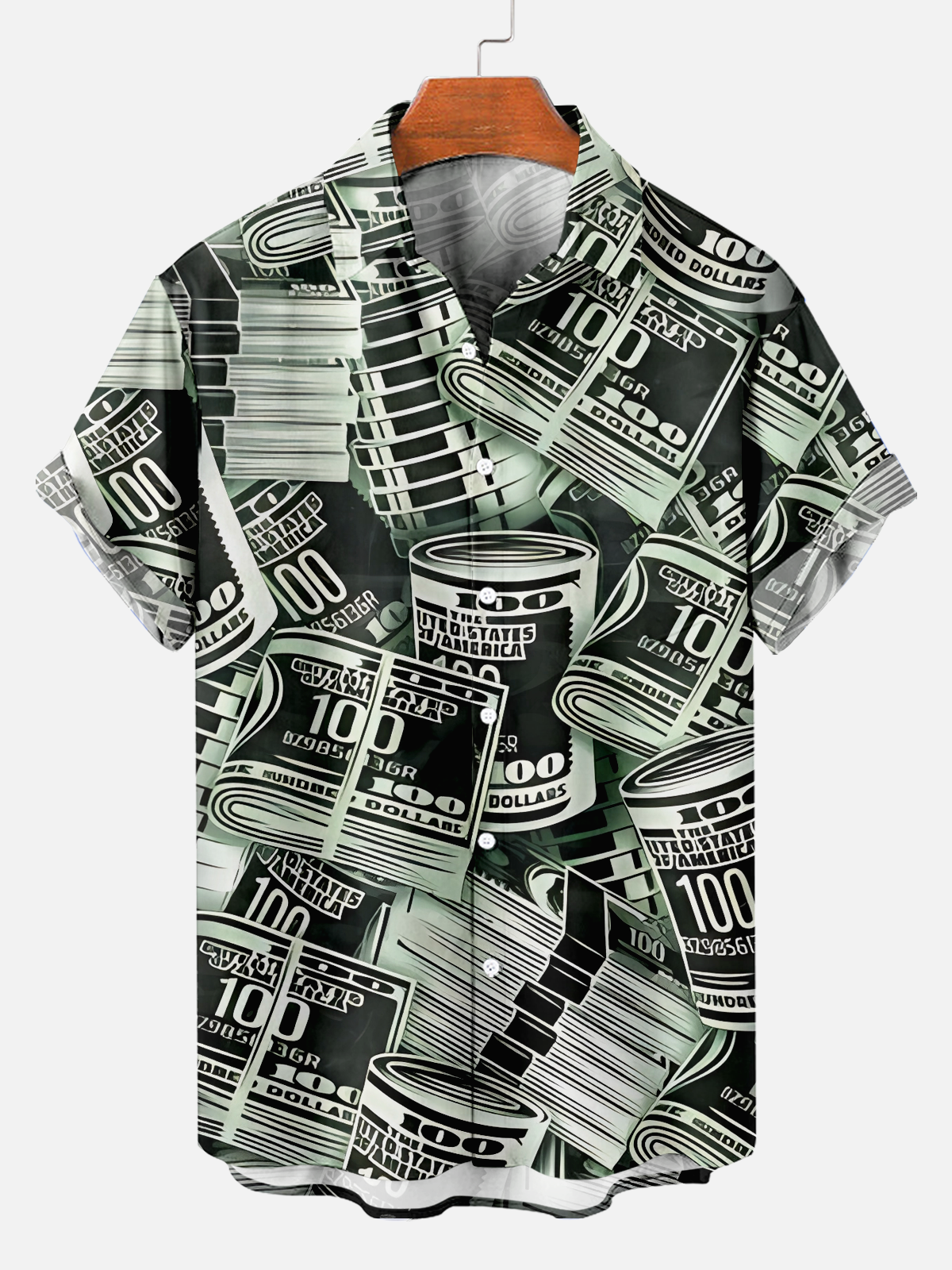 Men's money print shirt