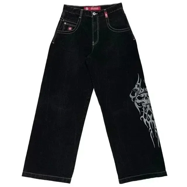 Uveng Year's Popular Style JNCO Graphics Jeans Y2K Hip-Hop Loose Jeans For Men And Women Harajuku