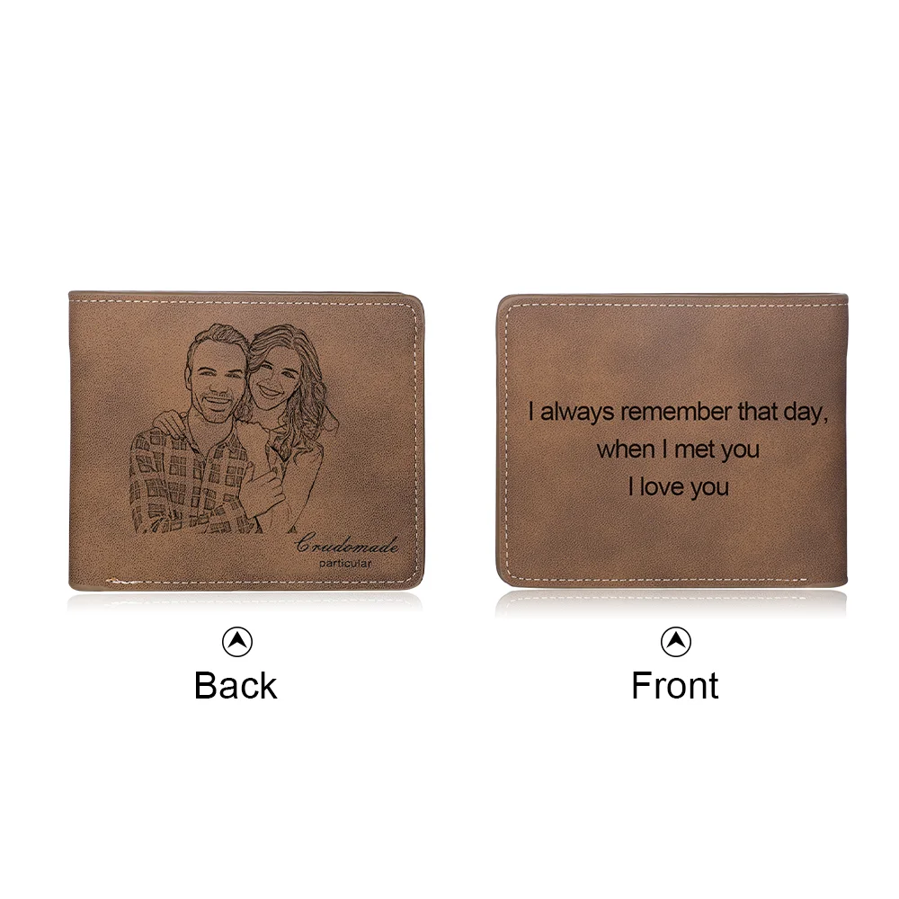 Personalisierte Foto-Brieftasche mit Gravur Geldbörse  Kettenmachen