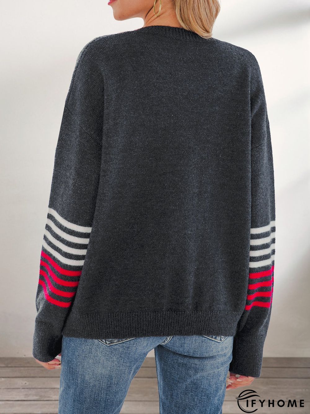Black Casual Crew Neck Sweater | IFYHOME