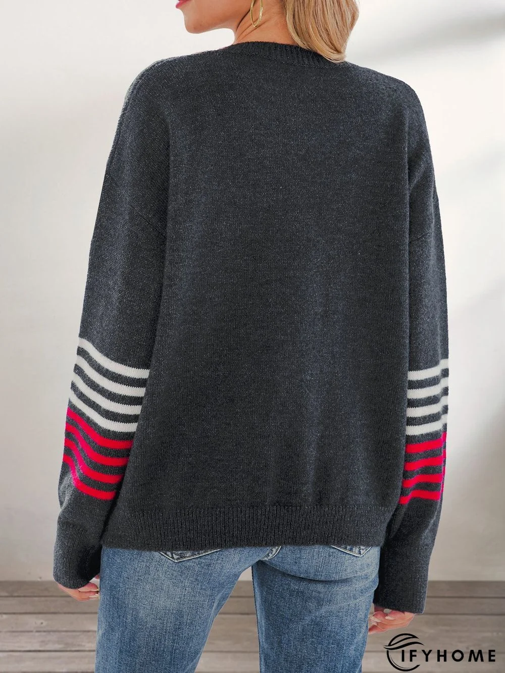 Black Casual Crew Neck Sweater | IFYHOME
