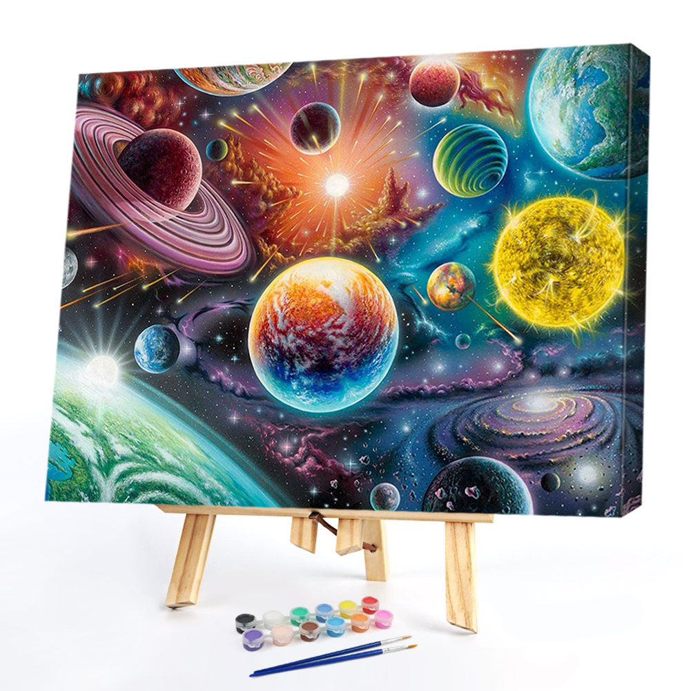 

50*40CM - Paint By Numbers - Universe Planet, 501 Original