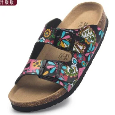 summer graffiti cork sandals women mixed color flip flops valentine shoes zapatos mujer sandalias beach slippers big size 45c463