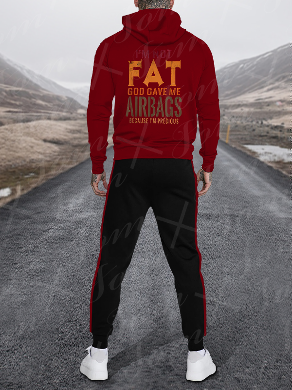 Men's Causal Printed Hoodied and Pants Suit