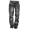 Men's Vintage Distressed Washed Biker Jeans by Inlyline