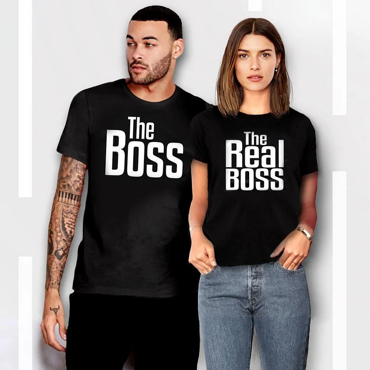 Matching Couple Shirts-The BOSS&The Real BOSS Shirts | 168DEAL