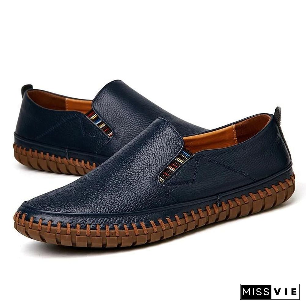 Leather Men Shoes Slip On Shoes Leather Loafers Mens Moccasins Shoes Italian Designer Shoes