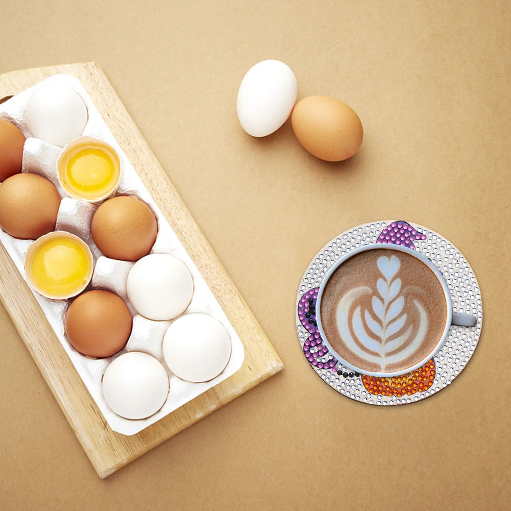 6pcs DIY Diamond with Rack Halloween Drink Cup Pad for Home Office Decor