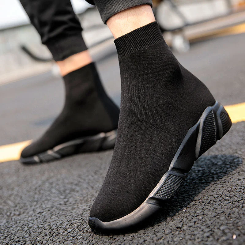 MWY Fashion Trend Couple Socks Boots Shoes High Top Lace Up Men Breathable Winter Casual Shoes Schoenen Thick Soled Ankle Boots