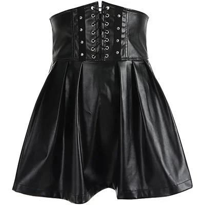 Adjustable Lace Up High Waist Skirt