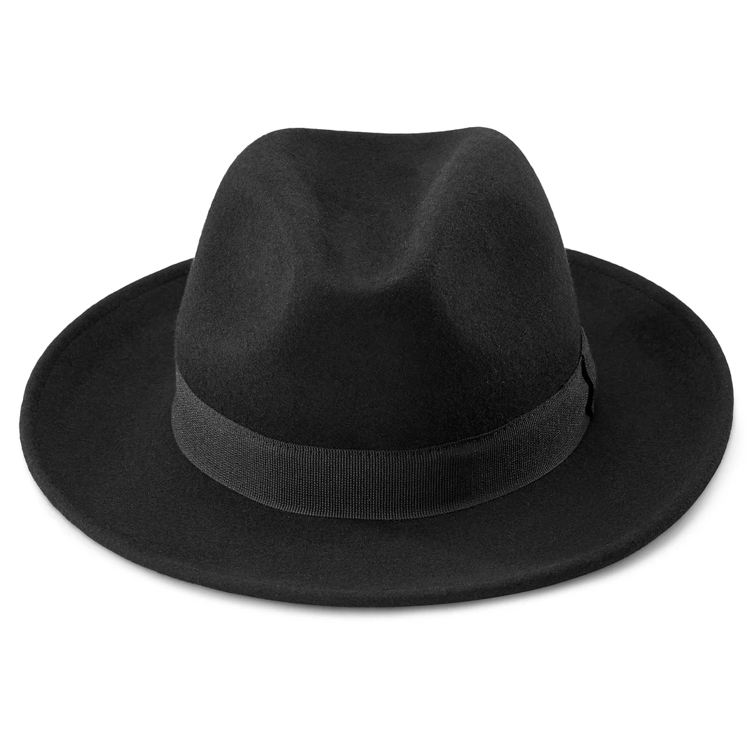 FIDO | TRUE BROWN WOOL FEDORA HAT WITH BAND