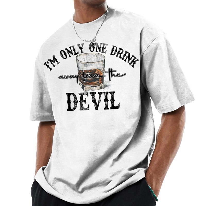 Men's Drinking Culture Art Print Graphic Print Casual Crew Neck Oversized T-Shirt