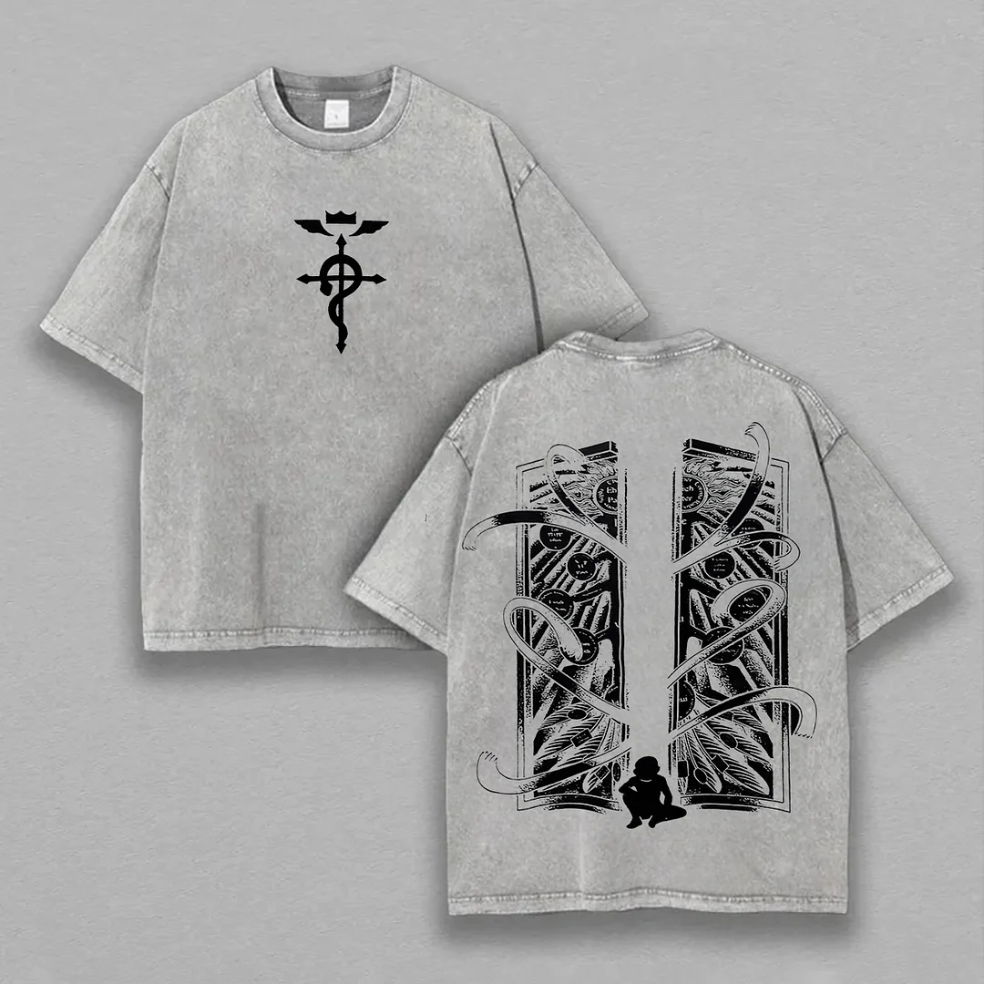Fullmetal Alchemist Printed Unisex Washed T-Shirt
