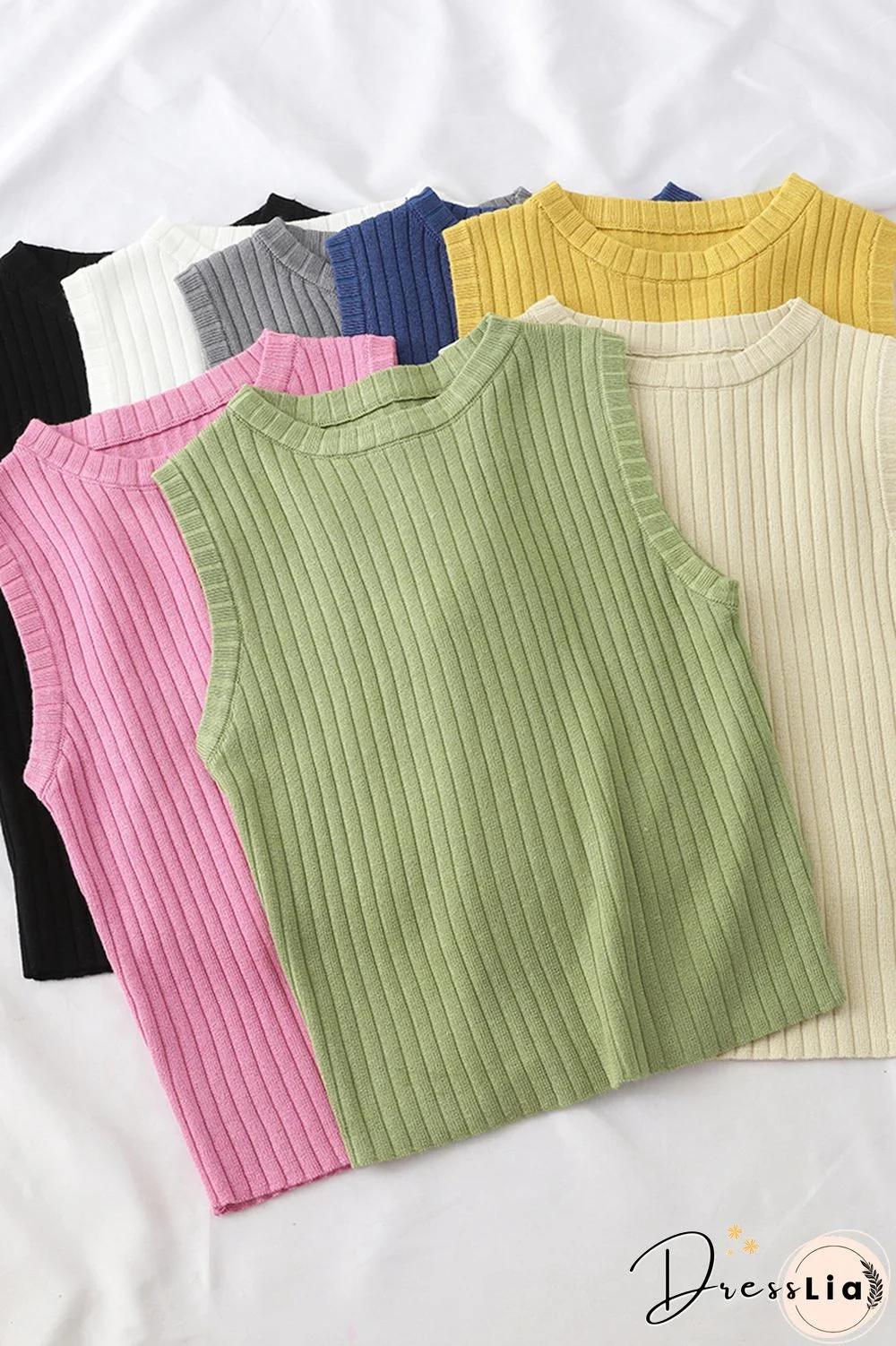 Heliar Plain Pink Knitted Tops Women Tank Tops Strapless Solid Vest For Women Vest Tops Summer Tank Tops