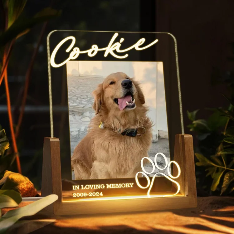 "Love Never Fades" Pet Memorial LED Night Light with Custom Text