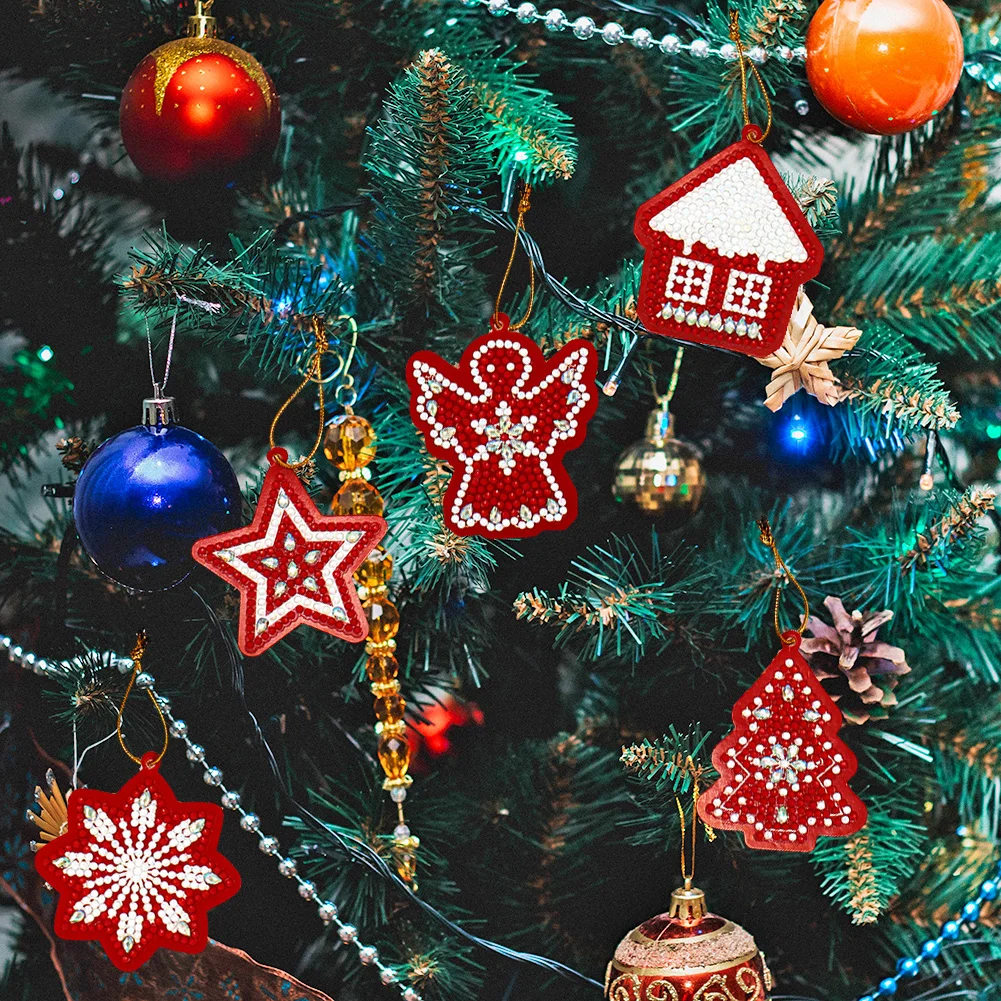 10pcs DIY Diamond Painting Christmas Tree Pendant (Single Side)