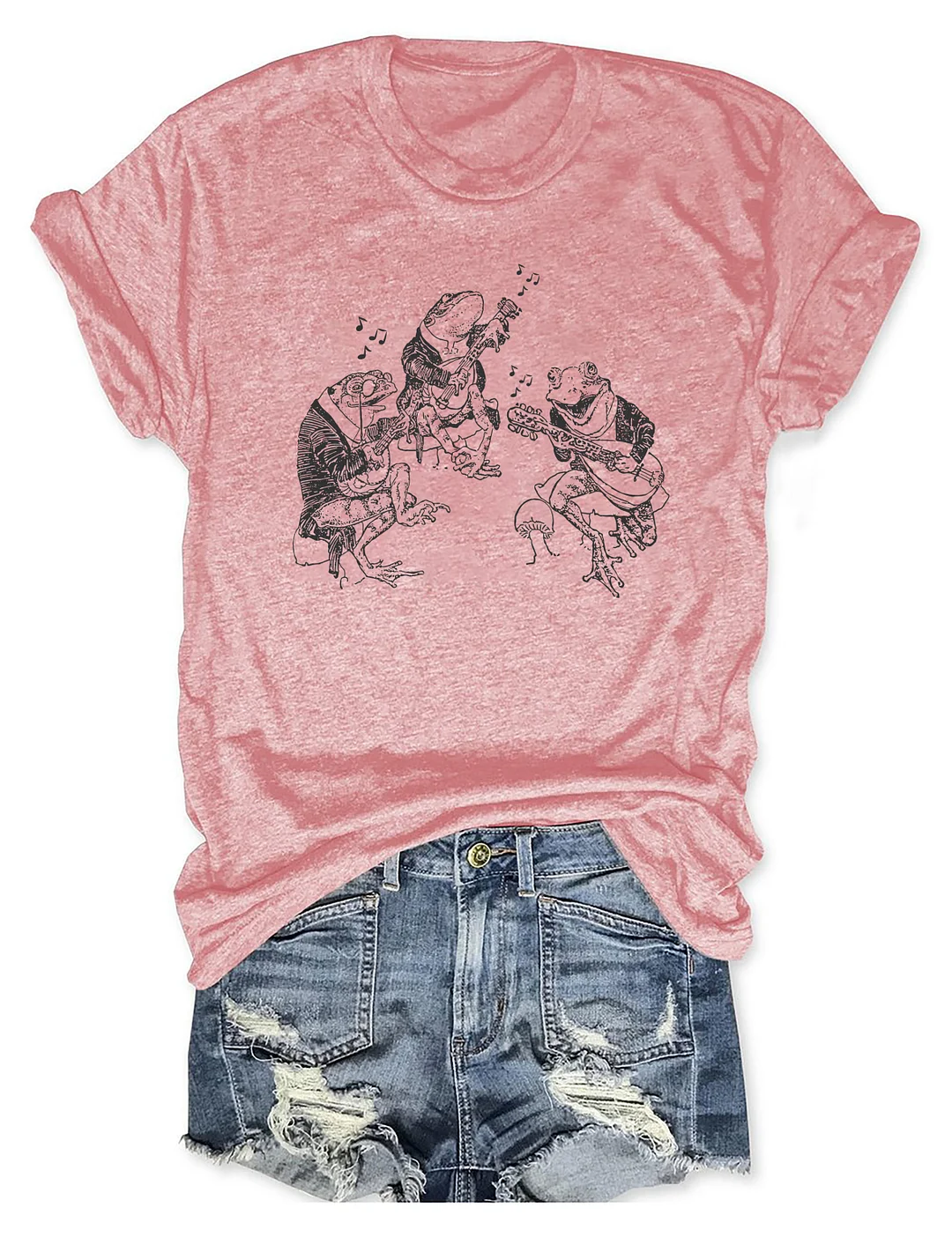 Frog Musicians 90s Retro T-shirt