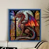 Stained Glass Dragon-Full Embroidery 2 strands 18CT Stamped Cross Stitch-40*40CM