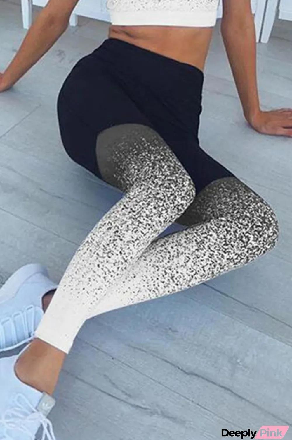 Grey Milk Silk Elastic Fly High Gradient Skinny Pants Bottoms