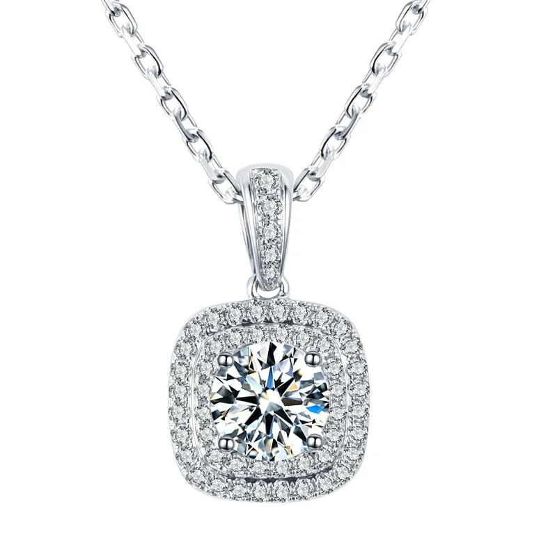 Huitan White Cubic Zirconia Pendant Necklace for Women Fashion Versatile Necklace Delicate Girl Gift Statement Jewelry Wholesale