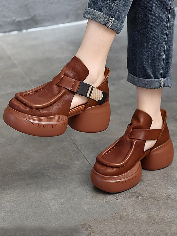 Closed-Toe Platform Shoes Sandals