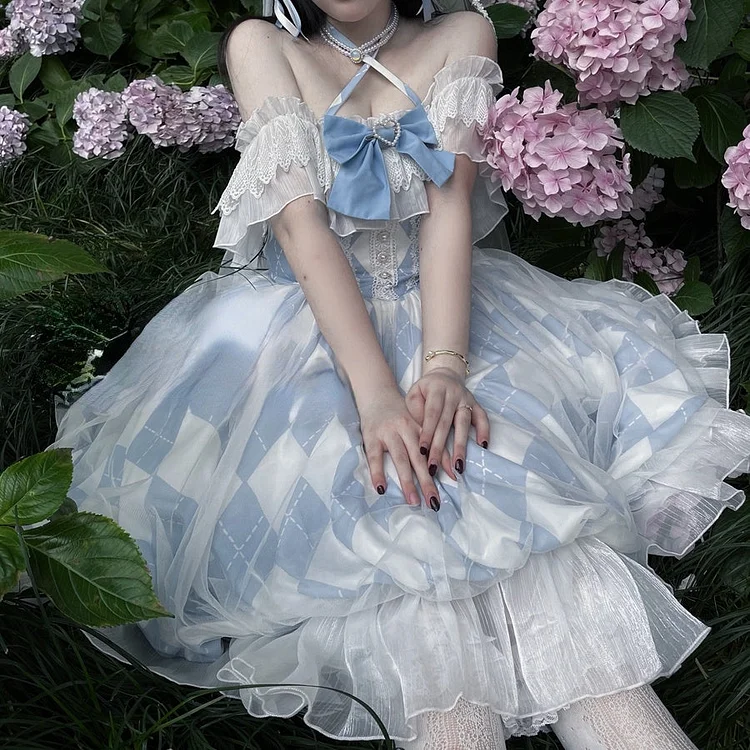 Alice in Sky Mirror Lolita Bubble Dress SS2341