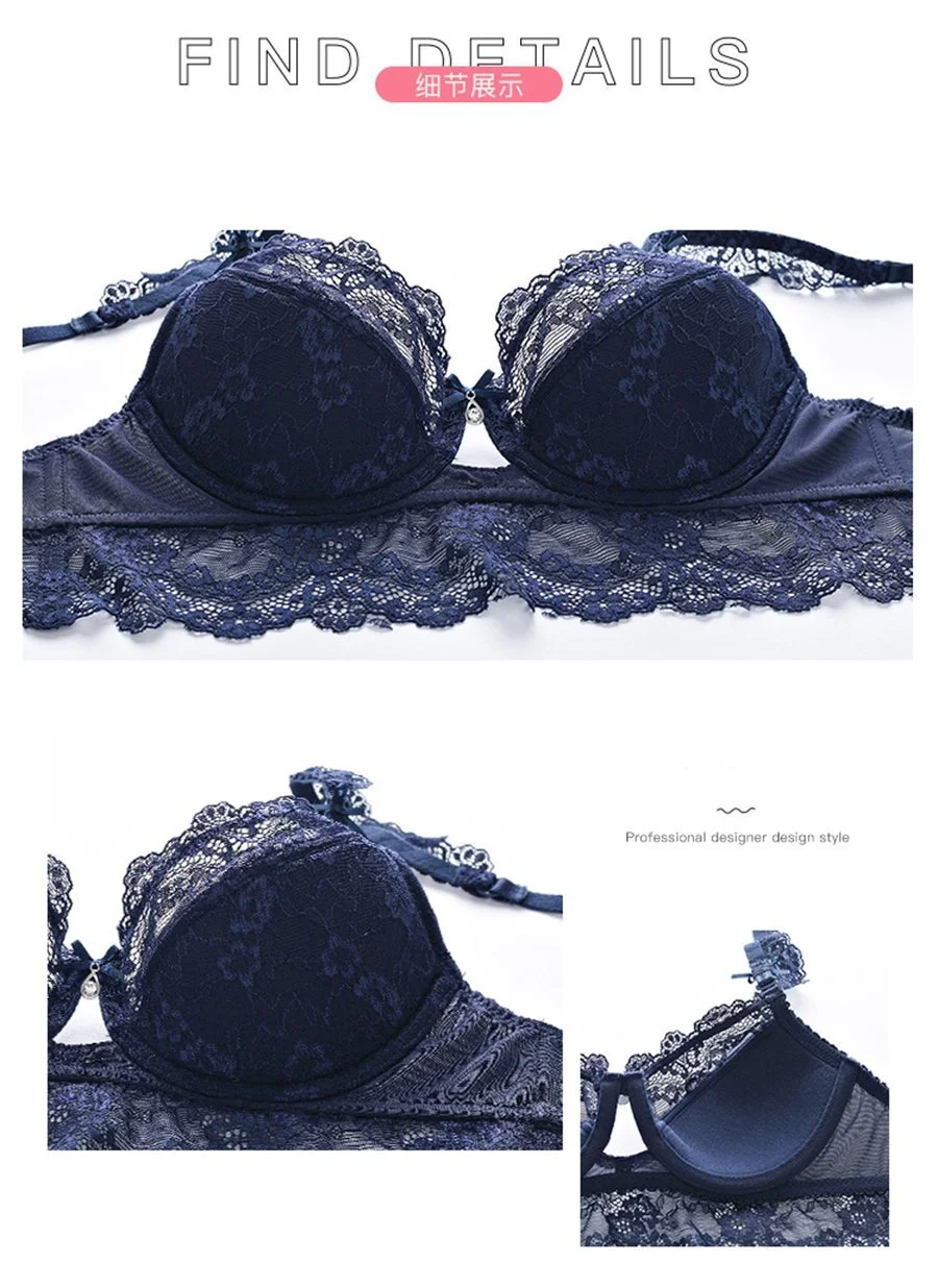 Ultra-thin sexy lace bra set