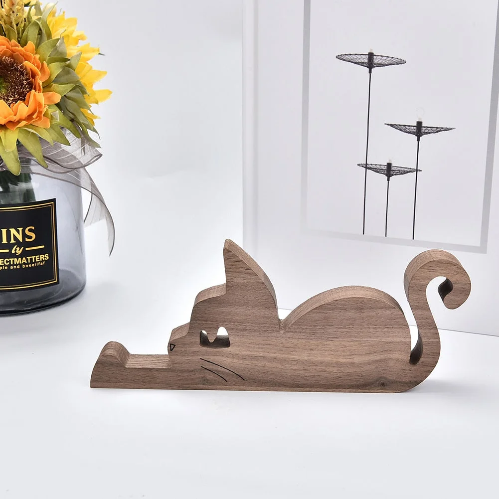 Handmade Wood Dog Decor Sculptures Craft Creative Figurine Ornement Decoration For Bedroom Home Office Decor Gift Natural