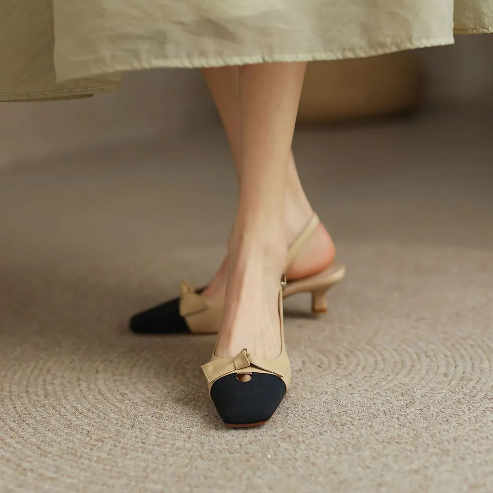Nude & Black Bowie Pumps /// Size 7
