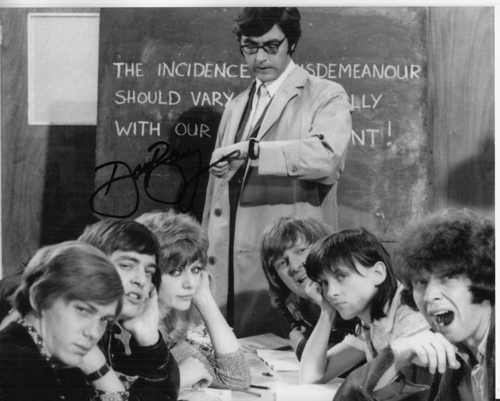 DAVID BARRY hand-signed PLEASE SIR 8x10 uacc rd coa 5C PUPILS WITH THEIR TEACHER