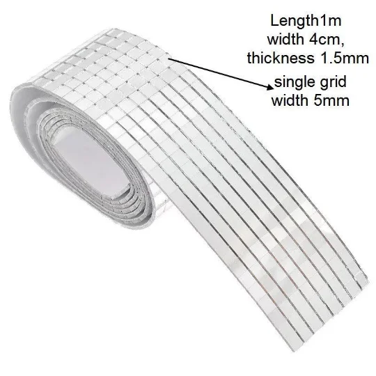 pornhint Pornhint Self-Adhesive Glass Mini Square Mirrors Mosaic Tiles For DIY Handmade Home Decoration