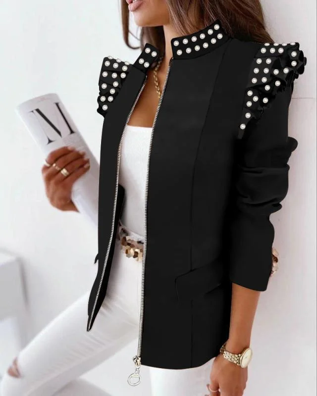 Elegant Letter Printed Jacket | EGEMISS