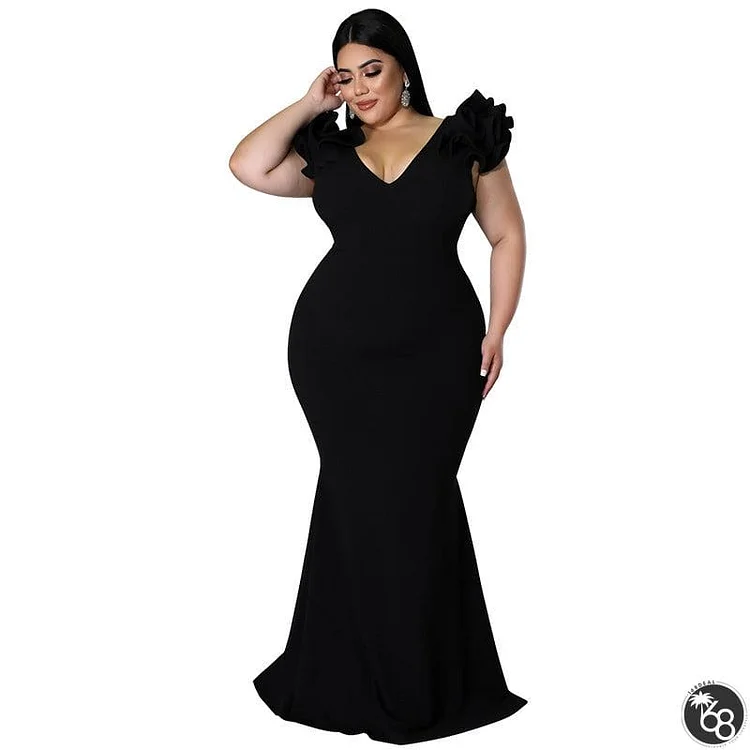 Summer Fashion Plus Zhigong Size Women Sexy Ruffle Sleeve Backless Dress | 168DEAL