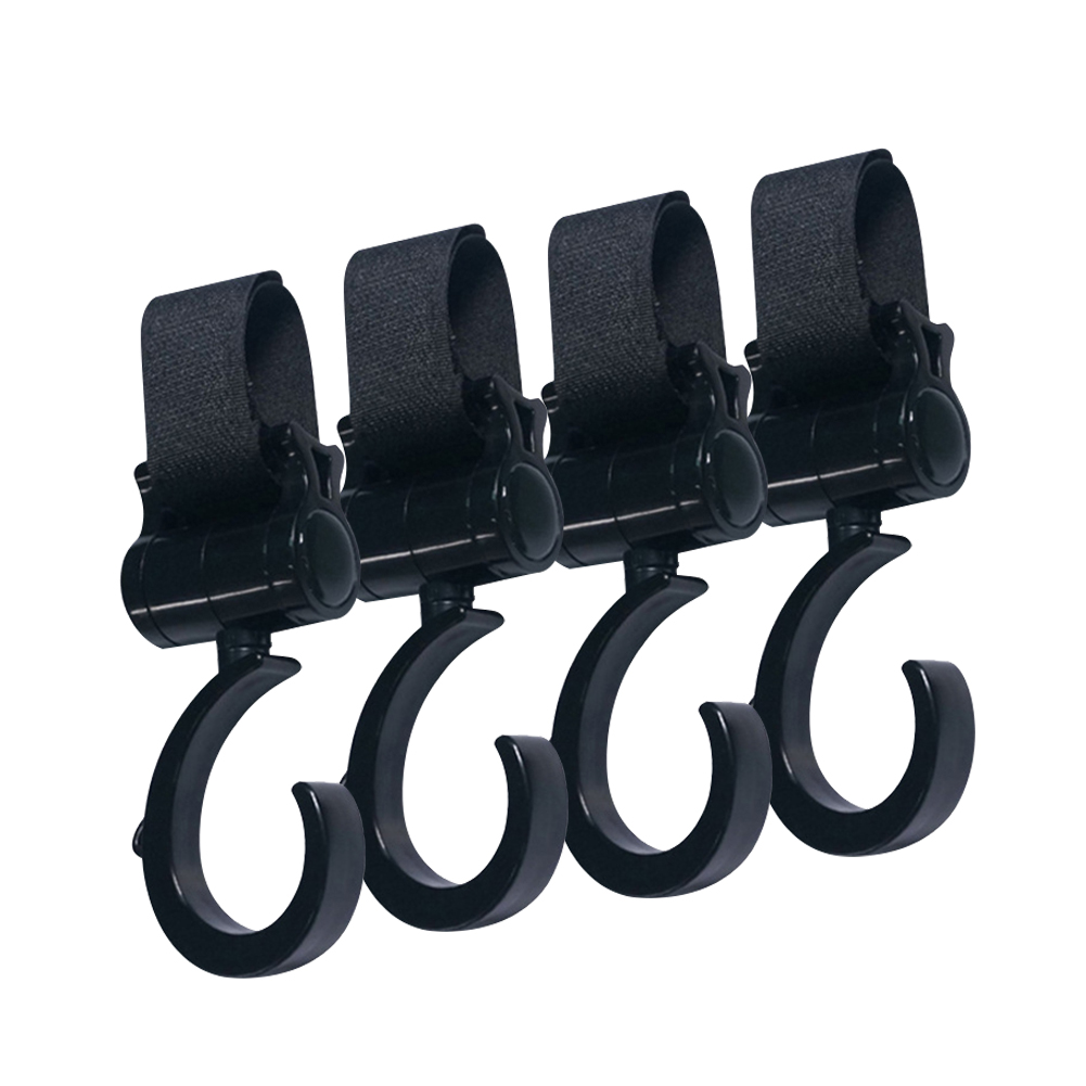 

4pcs Multifunctional Baby Stroller Hooks 360 Degree Rotation Pram Hangers, 501 Original